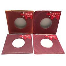 RSO Records Company Sleeves Record Sleeve 45 RPM Vinyl Cow Logo Lot of 4