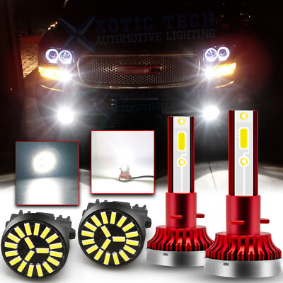 White LED Daytime Running Light + Fog Light Bulbs Combo For GMC Yukon 2000-2006