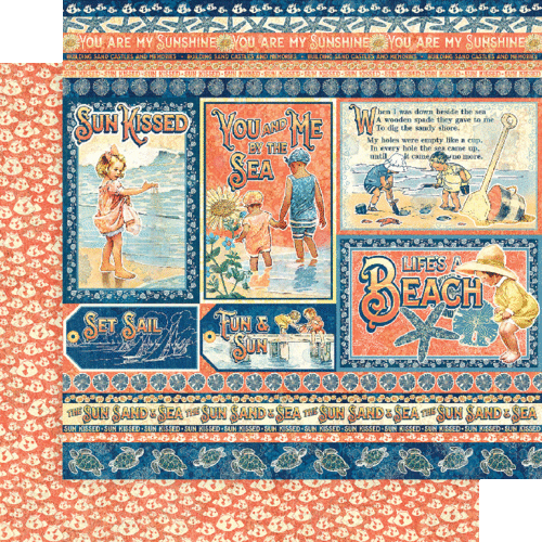 GRAPHIC 45 "SUN KISSED" BUNDLE 12X12 & 8X8 PAPER EMBELLISHMENTS SCRAPJACK'S PL - Foto 9 di 12