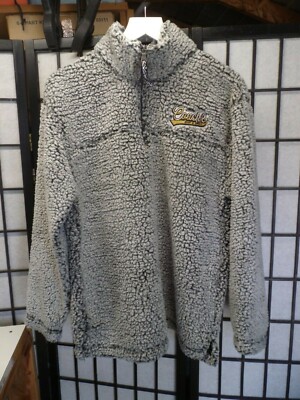 Boxercraft Mens Gray Coachs Bar And Grill Sherpa Quarter Zip Up Pullover Medium