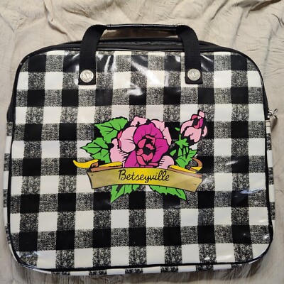 BETSEY JOHNSON Roses AND checkered Laptop Bag Briefcase Padded