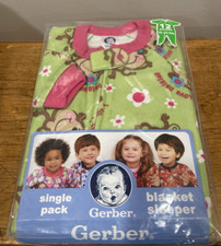 Single Pack Gerber Blanket Sleeper Monkeys  Daisies Size: 12 Months 16-20 lbs
