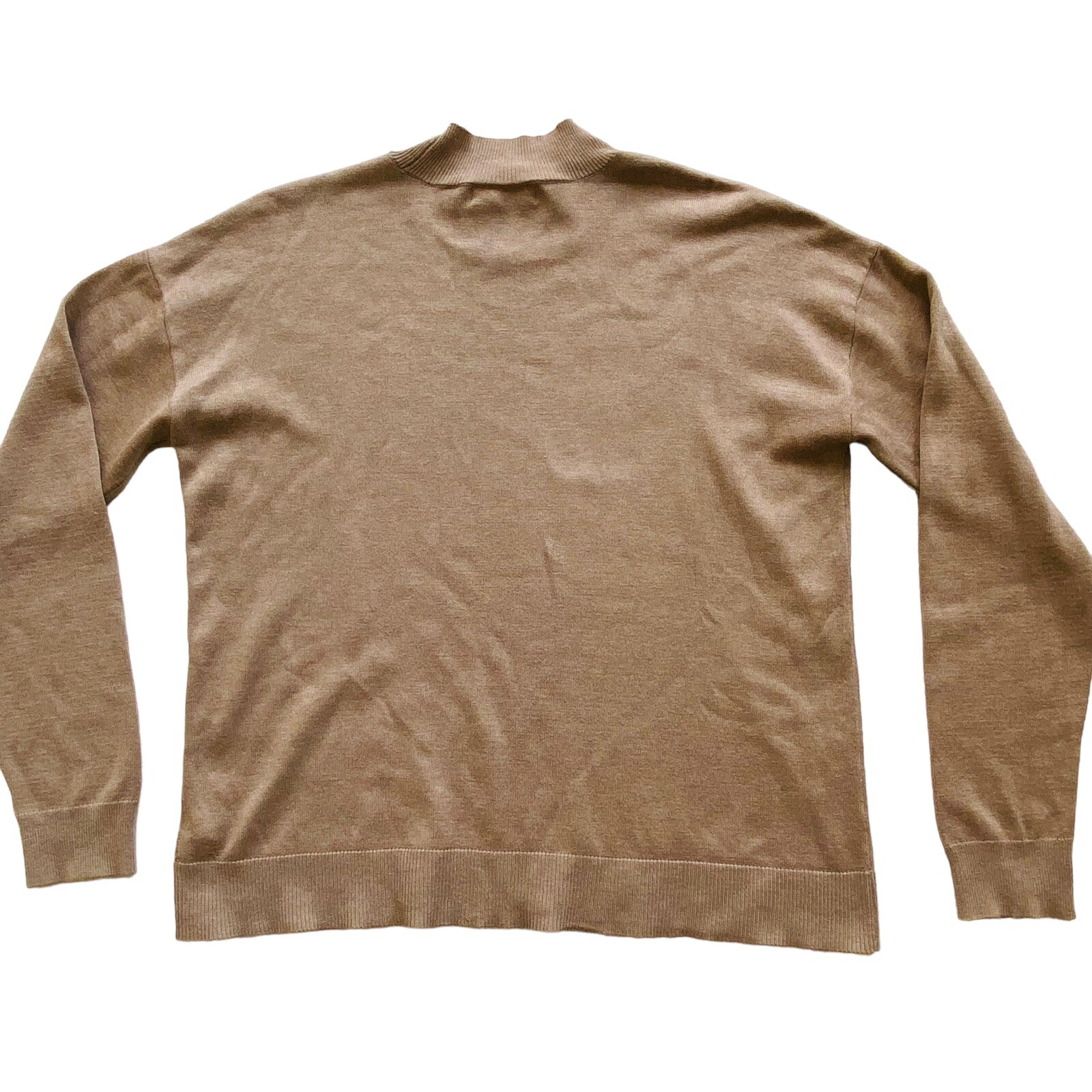 89th+Madison Sweater Womens Size M Taupe Solid Metal Embellishment Long ...