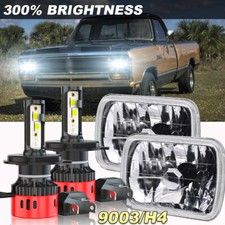 NEW 5x7" 7x6" 300W LED Headlight Hi/Lo Beam For Dodge D150 D250 D350 Ram 50 H4