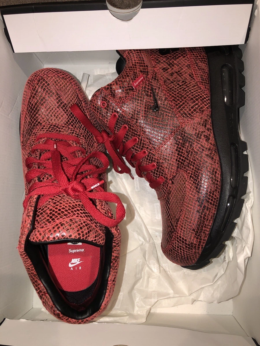 Nike Air Max Goadome Supreme Red Snakeskin Boots DA1475-600 Sz 10.5 Rare EUC eBay SUPREME NIKE AIR MAX GOADOME S