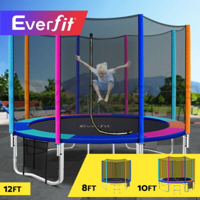 Everfit Trampoline 8/10/12FT Kids Trampolines Safety Net Pad