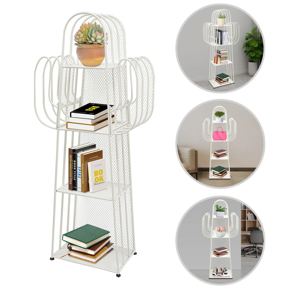 Estantería industrial de 4 niveles, estantes de almacenamiento para pantallas estanterías de hierro rústico Foto 2 de 4