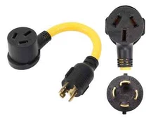 NEMA L14-30P to 10-50R 120V/240V 30 Amp 4 Prong Twist Lock Male Plug to 3