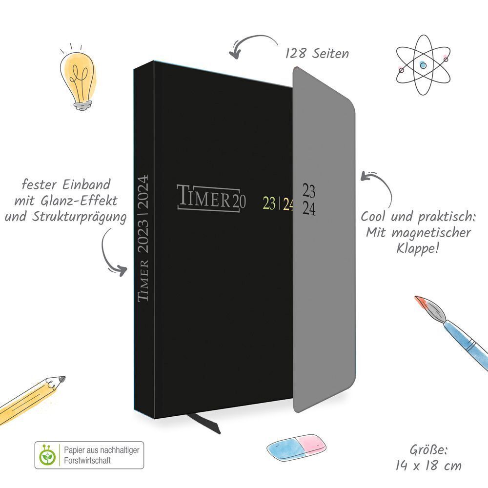 Thumbnail - Trötsch Verlag Gmbh & Co.kg | Trötsch Schülerkalender Mit Klappe Black