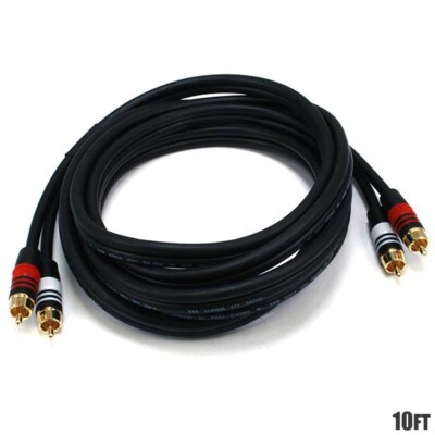 Cavo Audio - 10 Piedi - Nero | Premium Stereo Maschio A 2 RCA - Foto 3