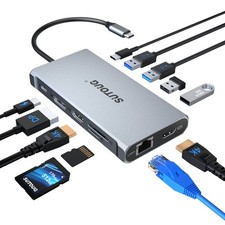 12 in 1 USB C Hub, Docking Station, Triple Displays Laptop Docking Station fo...