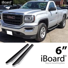 APS Running Board Polished 6" Fit Silverado Sierra Regular Cab 07-18