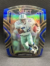 2020 Panini Select Club Level Emmitt Smith #210 Cowboys Blue Prizm Die-Cut