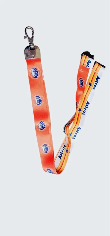 Houston Astros Lanyard Keychain Iconic Rainbow Cooperstown MLB Licensed New - Image 2 of 3