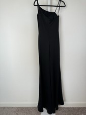 LA FEMME ONE SHOULDER JERSEY BLACK GOWN DRESS sz 4