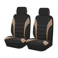 2PCS Car Front Seat Covers, Comfortable Breathable Automotive Seat Covers Beige