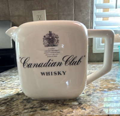 Canadian Club Whisky Ceramic Advertising Jug White Distillery Theme