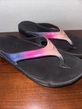 OOFOS OOlala Luxe Calypso Ombre Womens Sz 9 Comfort Recovery Sandals