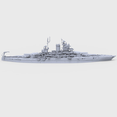 SSC704-A 1:700 Model USS New Mexico Class Mississippi BB-41 1945 Segmented hull