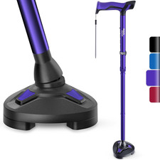 Walking Cane for Men  Women - Self Standing Pivot Cane, Adjustable, Foldable Wa