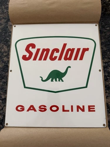 ORIGINAL VINTAGE SINCLAIR DINO PORCELAIN GAS PUMP PLATE SIGN