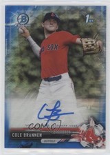 2017 Bowman Draft Chrome Pick Blue Wave Refractor 137/150 Cole Brannen Auto 7m3
