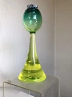 VINTAGE MURANO GLASS TABLE LIGHTER SALVIATI & CO GREEN VASELINE 9.5"