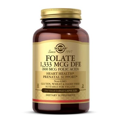 Solgar, Folic Acid, 800 mcg, 250 Veg Caps