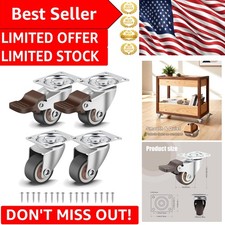 Soft Rubber Caster Wheels for Furniture - 4 Pack, Smooth  Quiet Rolling Design