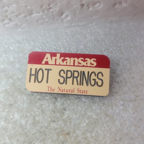 Hot Springs Arkansas Souvenir Pin The Natural State Travel Collectible Badge