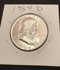 1954-D Franklin Half Dollar 50C Denver  circulated 90% Silver US Coin