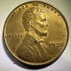 1938-P Lincoln Wheat Penny Uncirculated Red Brown BU RB - Philadelphia Mint