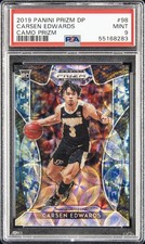 2019 PANINI PRIZM DRAFT PICKS CAMO PRIZM #98 CARSEN EDWARDS ROOKIE RC 5/25 PSA 9