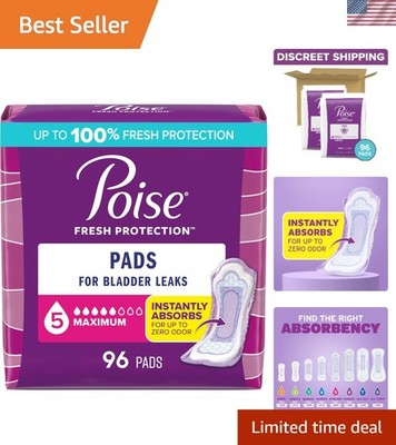 Poise Incontinence & Postpartum Pads for Bladder Leaks, 5 Drop Maximum Absorb...