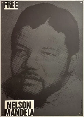 Original FREE NELSON MANDELA Poster DDR Plakat Süd Afrika Solidarität Apartheid - Bild 1 von 4