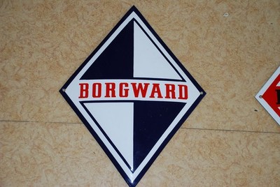 Borgward Emailschild blau weiß rot