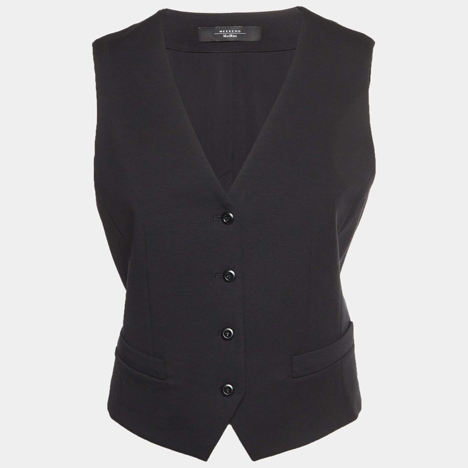 Weekend Max Mara Black Cotton Jersey Sleeveless Vest S