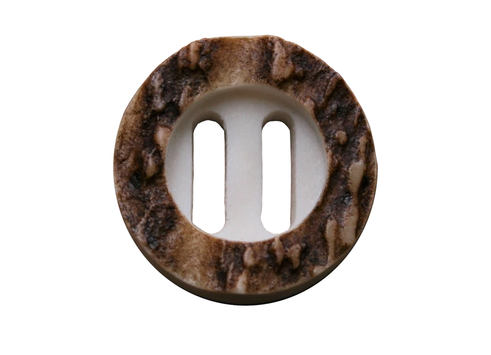 Lederhosen Knöpfe echt Hirschhorn mit Lang-Loch (2 Stück) - Bild 2 von 4