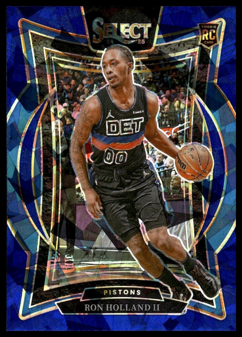 2024-25 Panini Select #74 Ron Holland II Blue Cracked Ice Prizm RC RC