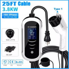 EV Charger LEVEL 2 LEVEL 1 Portable Charging Cable 110V to 240V. 8A/10A/13A/16A