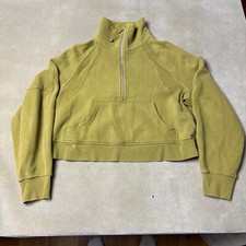 Lululemon Sweatshirt Womens M/L Green Scuba Oversized Funnel Neck 1/2 Zip Fleece