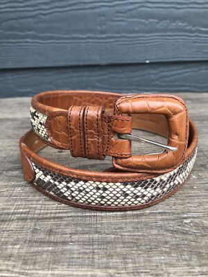 Joan & David Genuine Python Belt Ruby Python Mother of Pearl Golden Dallas Belt main image 4