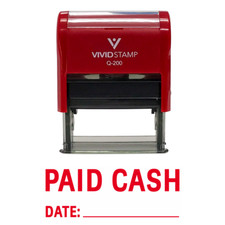 Paid Cash With Date Line Self Inking Rubber Stamp
