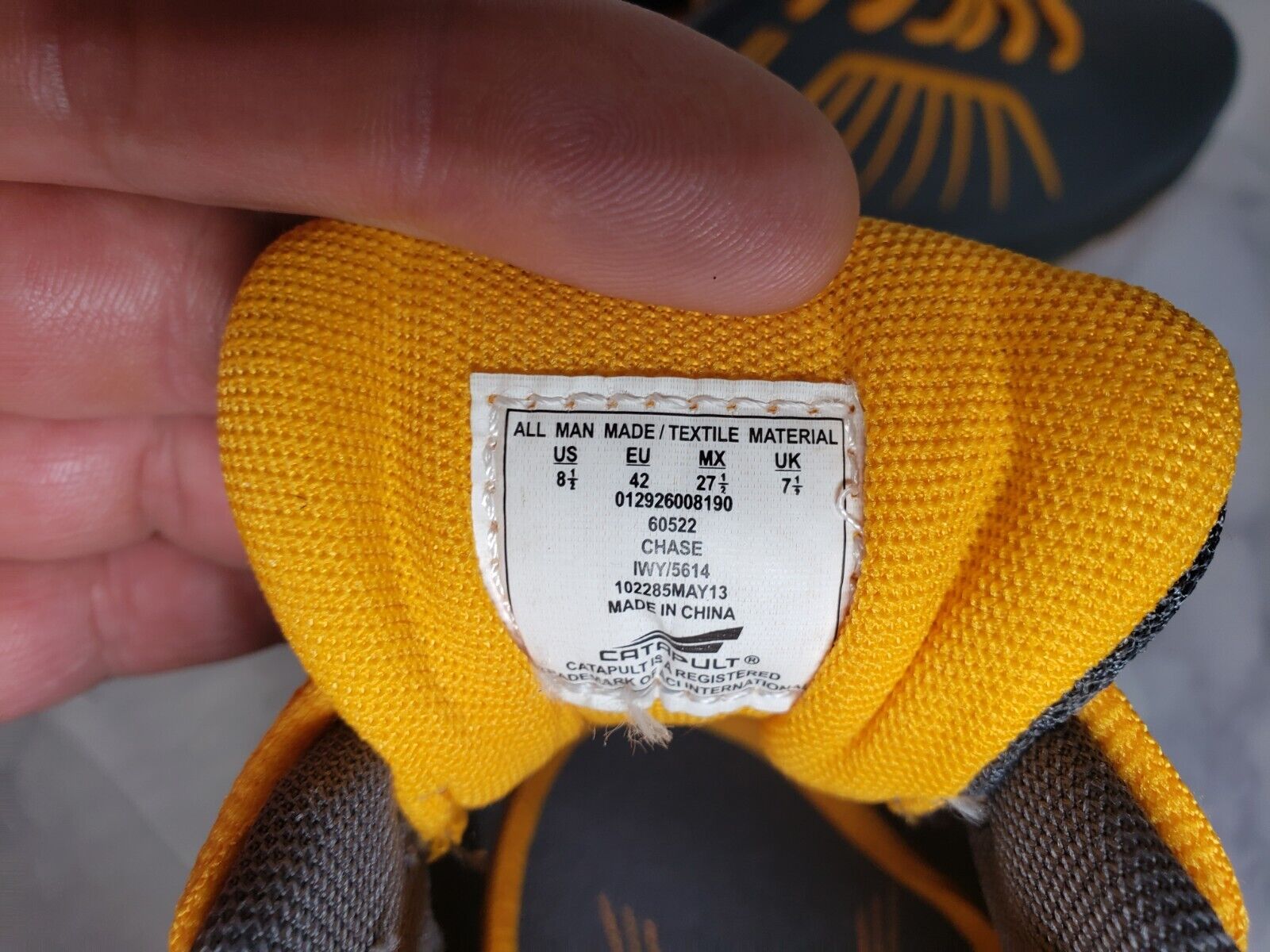 CATAPULT Men's Chase Grey/Orange Running Shoes Size 8.5
