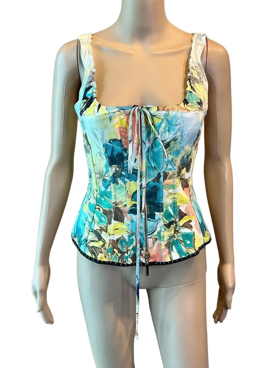 Top Roberto Cavalli Orange Imprimé Animal - Taille 42, Italie, Occasion Parfait État