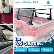 Universal Adjustable Ladder Rack Kit Aluminum Heavyduty 4.5-5.8ft Truck Bed Ford