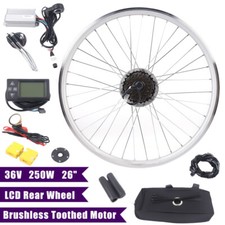 Bicicletta elettrica 26 pollici 36V 250W ruota posteriore kit conversione e-bike LCD kit