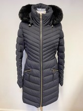 Tommy Hilfiger Black Fur Trimmed Hood Duck Down & Feather Padded Coat Size S