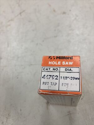 Milford Electron Beam Welded Bi-Metal Hole Saw 1 1/8  29MM 44792 New