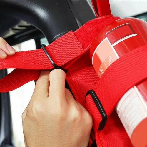 For 2021-2024 Ford Bronco Red Adjustable Roll Bar Fire Extinguisher Mount Holder - Foto 6 di 10